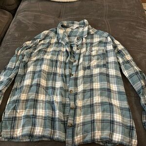 Hollister Blue Plaid Oversized Flannel Size XS